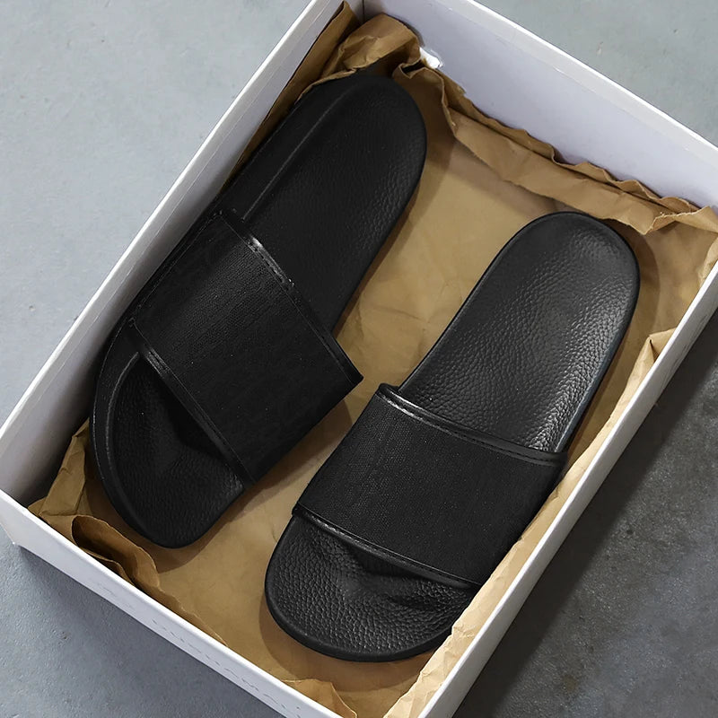 Men's Home Slippers Lightweight Summer New Style Flat and Worn Casual Retro Patterned Anti-slip Quick-drying Sandals