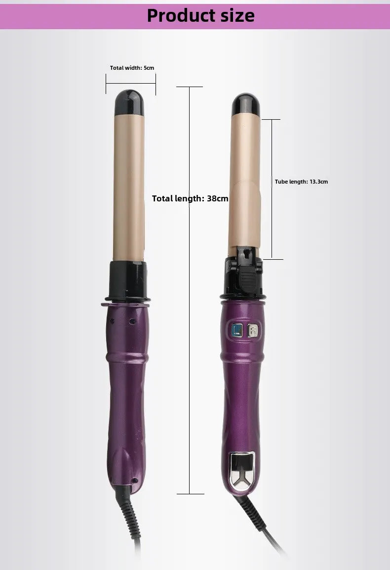 Automatic Hair Curler 1.1inches Rotating Curling Iron with LED Display Fast Heating Curling Wand Hair Curler for Home&Travel Use