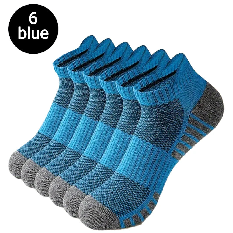 6/12 pairs of anti odor and sweat absorbing mesh breathable socks suitable for running outdoor sports men's and women's socks