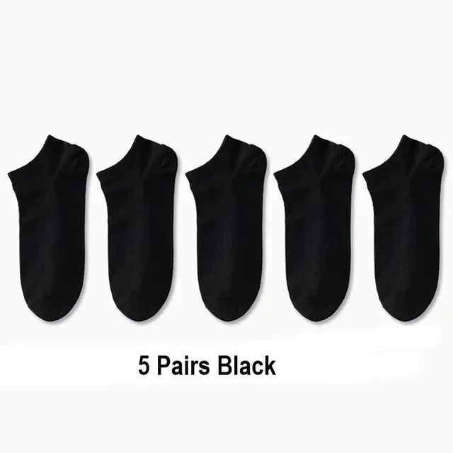 10pairs / Low Black And White Gray Cotton Socks Men's Socks Breathable Sports Socks Men's Short Socks Women's Socks EU37-44