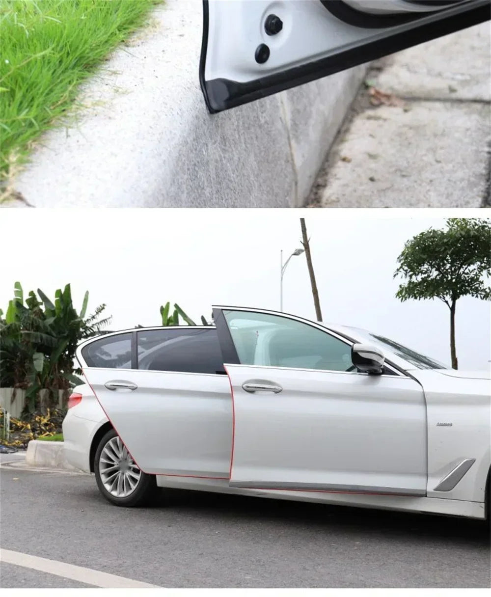 5M Car Door Edge Scratch Protector Strip Auto U Type Rubber Moulding Trim Protection Side Adhesive Sealing Guard Sticker