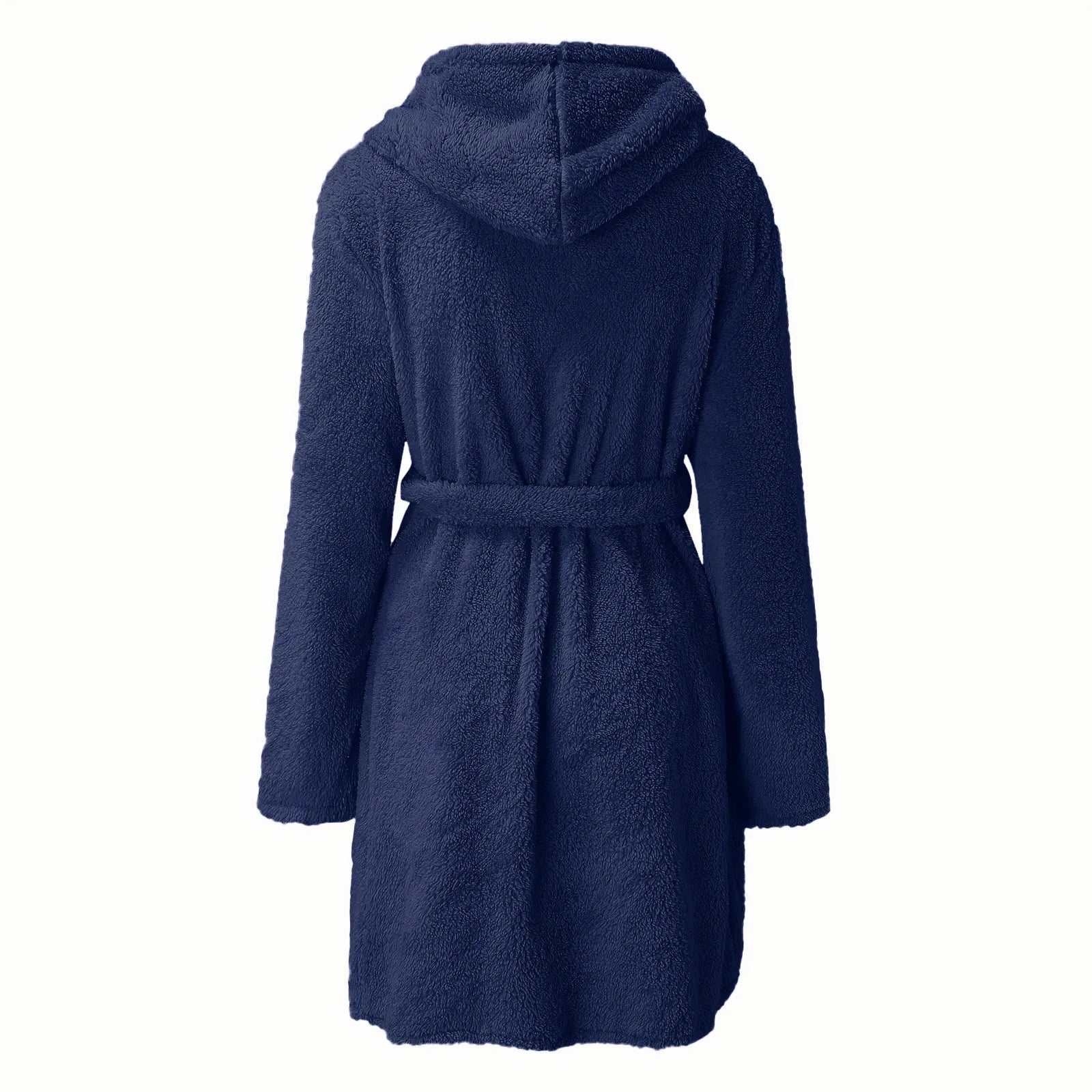 Autumn Winter Women Sexy Bath Robe Fluffy Plush Pyjamas Ladies Hooded Dressing Solid Color Gown Warm Bathrobe Female loungewear