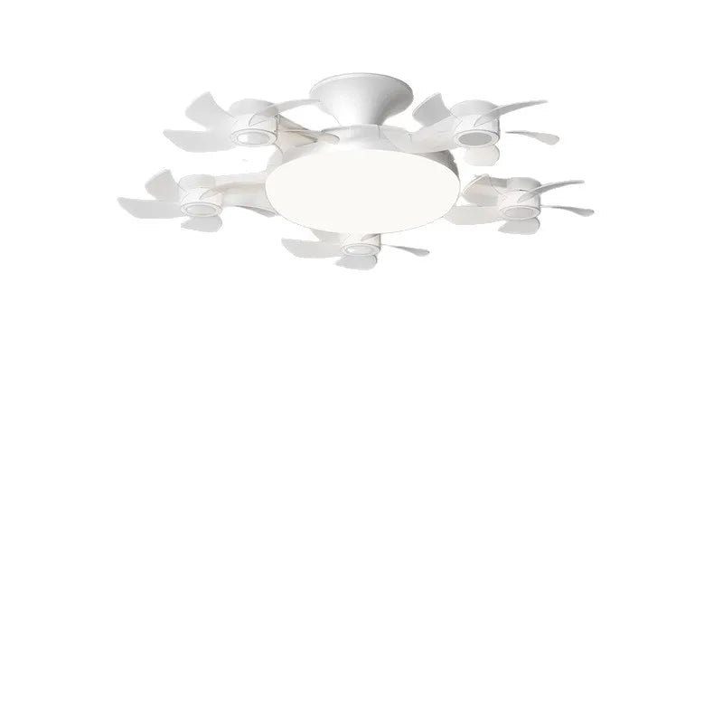 Drone Design Silent Ceiling Fan Light E27 Base Remote Controlled Dimmable 3 Color LED Ceiling Fanlight for Living Room Bedroom