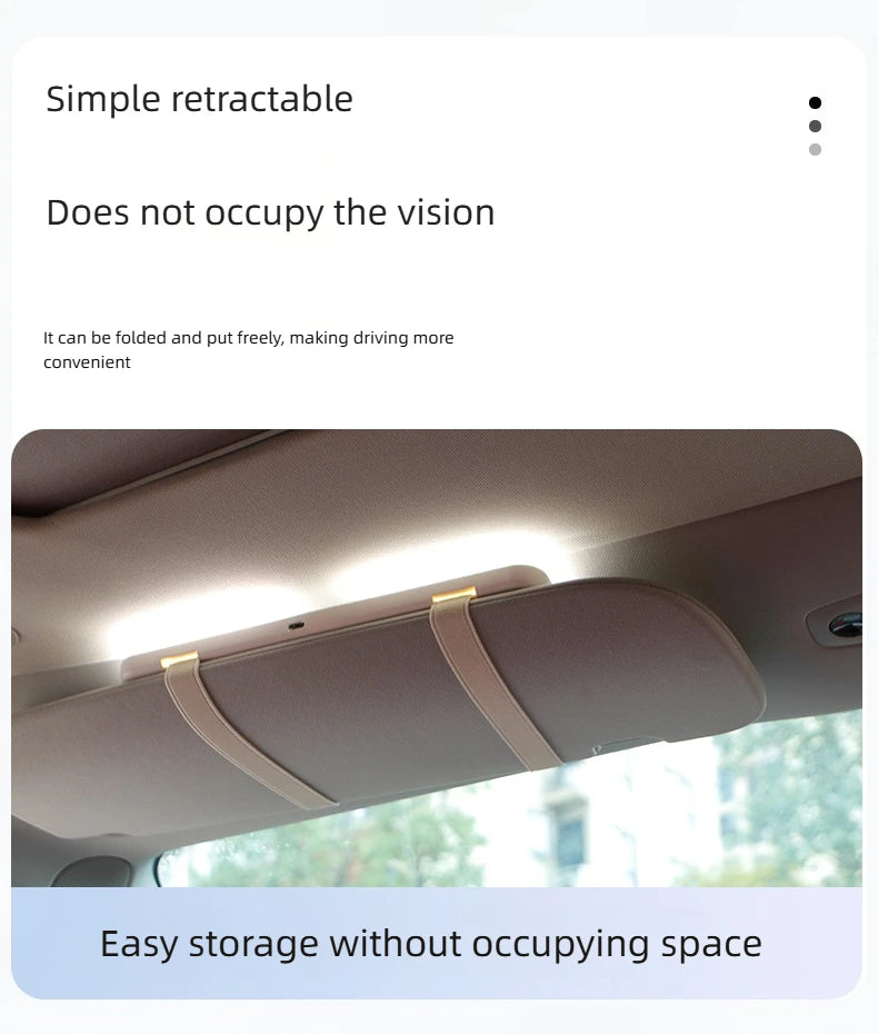 Car Interior Mirrors Sun Visor Plate LED HD Makeup Mirror for Girls Women Rechargeable Fill Light Universal Thin Vanity Mirror
