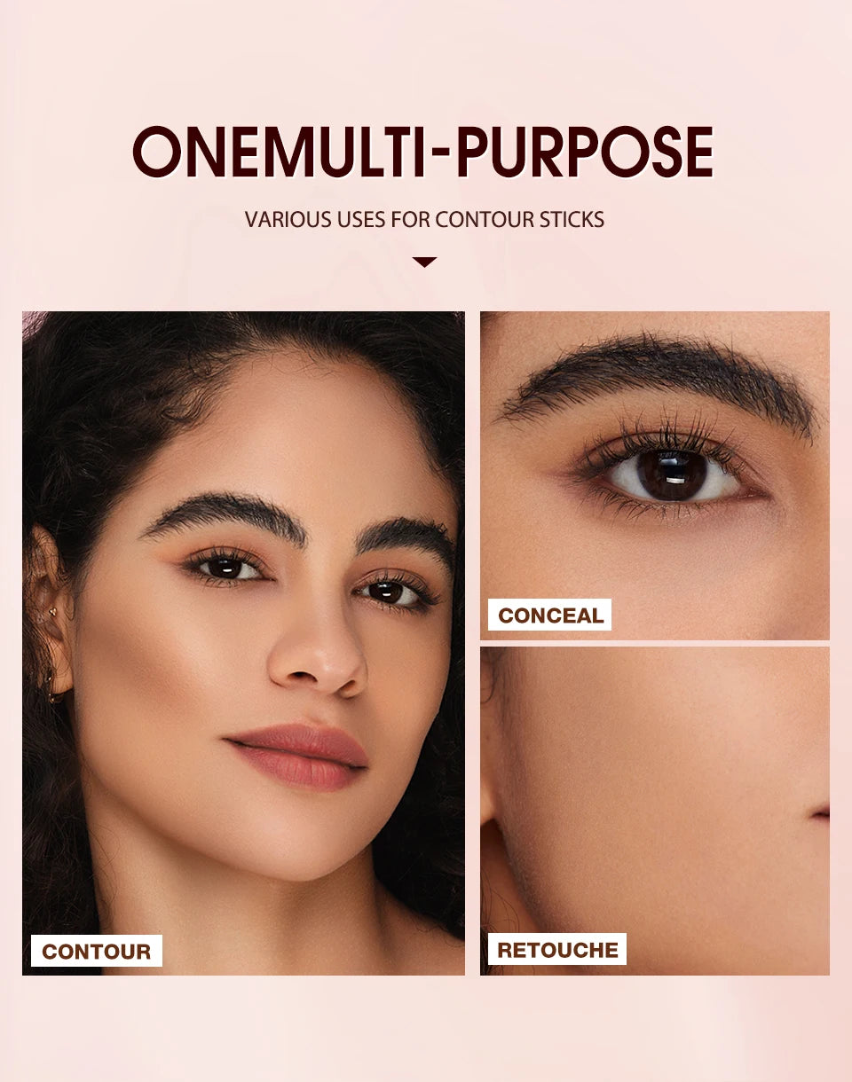 O.TWO.O Contour Stick Cream Long-wear Lightweight Brighten Stick Easy to Sculpt Face Concealer Bronzer Contouring Makeup Pen