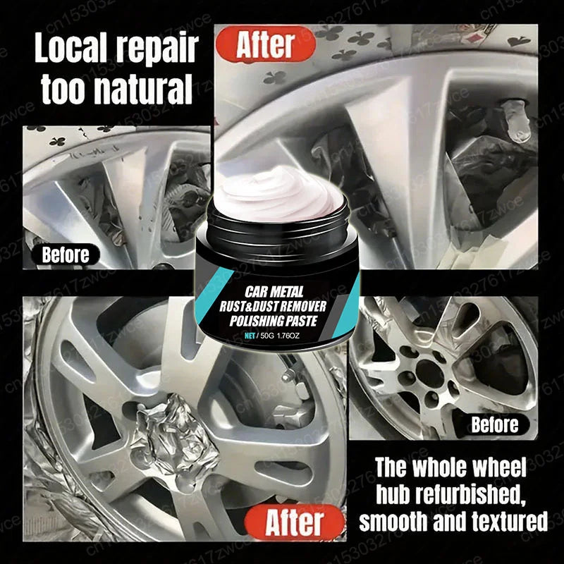 Car Rust Restoration Paste for Chrome Parts of Auto Rust And Fading on Car Wheels Designed for Renewing Oxidized Scratch Repair