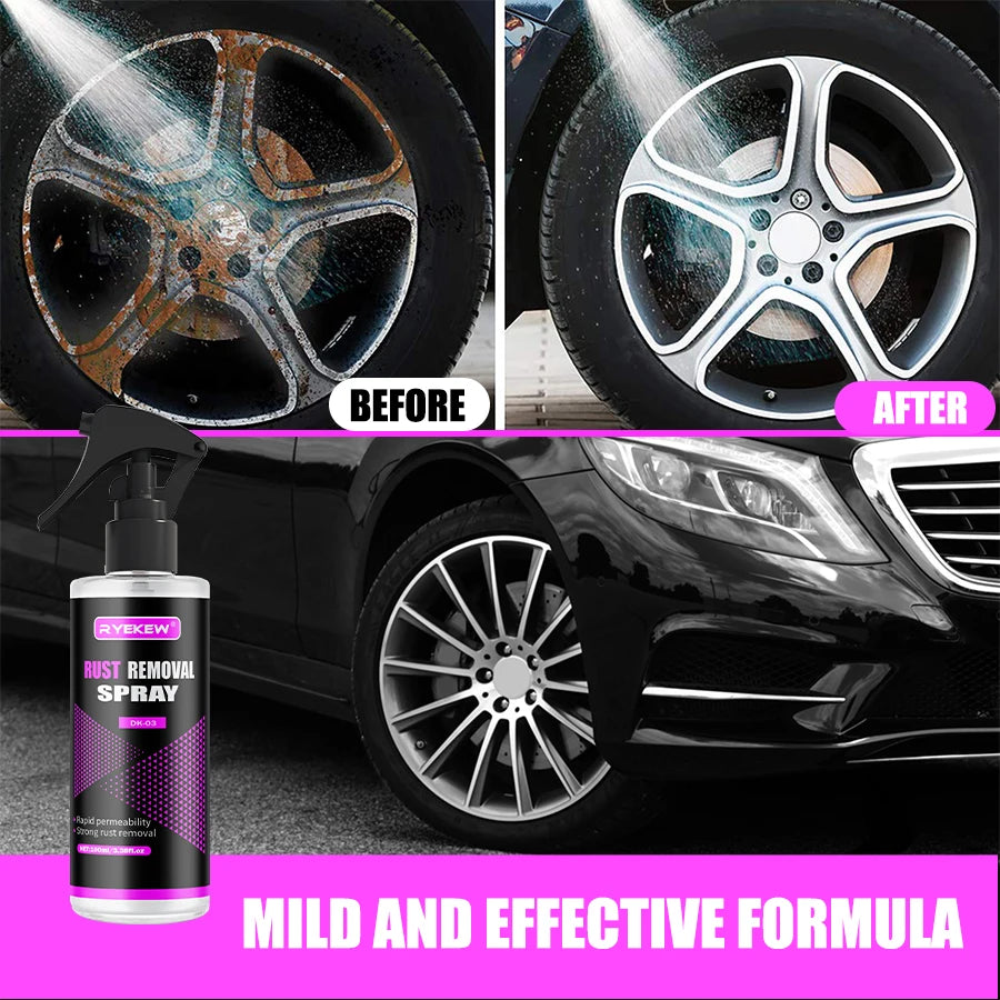 Car Wheels Rim Cleaner Multi Purpose Rust Remover Brake Paint Protect Metal Dust Iron Powder Remover Car Care Chrome Spray
