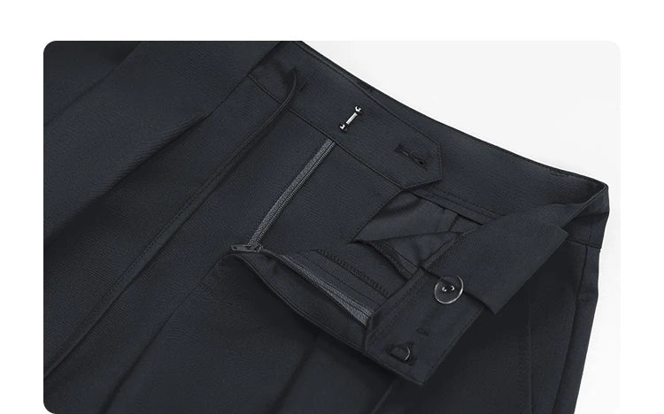 CHIC VEN Women Pants Solid Loose Casual Wide Leg Pant Drawstring Pleated Female Suit Trousers Office Ladies Sping Autumn 2025