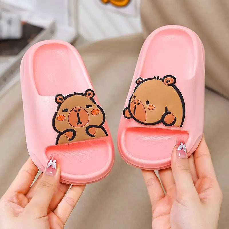 Children Slippers Boys Cute Capybara Home Slippers Summer Non Slip Soft Bottom Bathroom Slippers