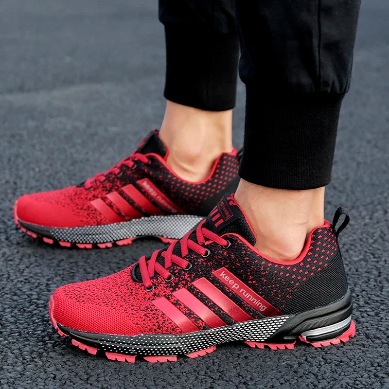New men's and women's flying mesh surface spring summer breathable casual sports shoes flat vulcanized couple running big size48