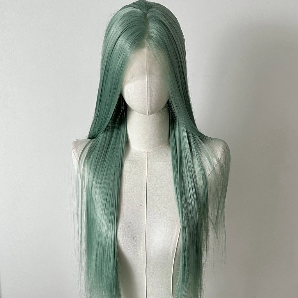 Ashely Platinum Blonde Wig 26inch 13x4 Lace Front Wig Long Straight Synthetic Lace Wigs High temperature Fibers for Cosplay
