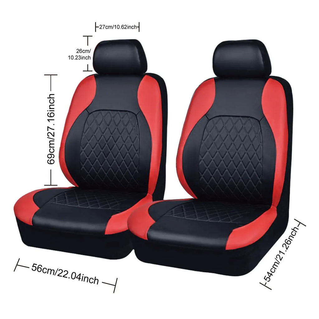 Universal Internal Seat Covers 4PCS All-Season Quilted Faux Leather Car Seat Cover