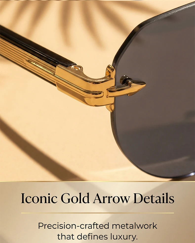 2026 Fashion Square Rimless Sunglasses Women Vintage Gold Metal Frameless Polygon Sun Glasses Lady Pilot Eyewear Cut Edge Shades