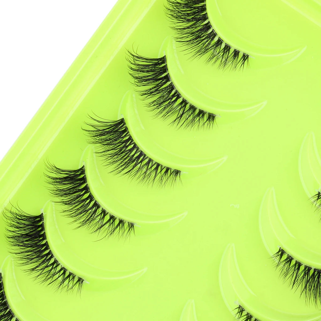 New Half Eyelashes 3/10Pairs Half Lashes Natural 3D Cat Eye Lashes Clear Stem False Eyelash Extension Makeup Faux Cils maquiagem