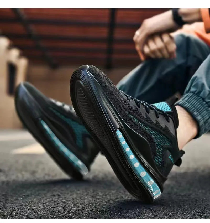 Large size men's shoes breathable lightweight sports shoes outdoor mesh black walking shoes trendy men's casual shoes running sh