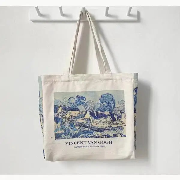 Van Gogh Morris Shoulder Bags for Women Vintage Shopping Bag with Handle Zipper Casual Canvas Tote Bag Bolsa Feminina