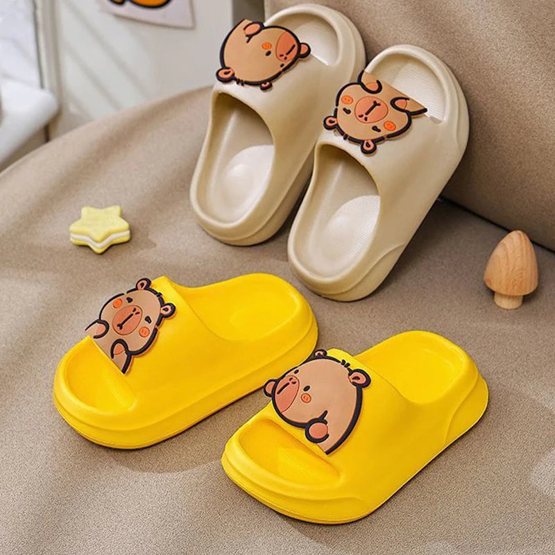 Children Slippers Boys Cute Capybara Home Slippers Summer Non Slip Soft Bottom Bathroom Slippers