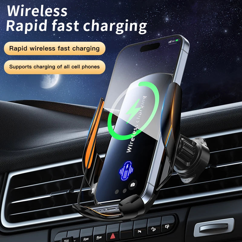 1PC updated car wireless phone holder with wireless charging, universal ventilation components, 360 ° rotating arm, USB connecto