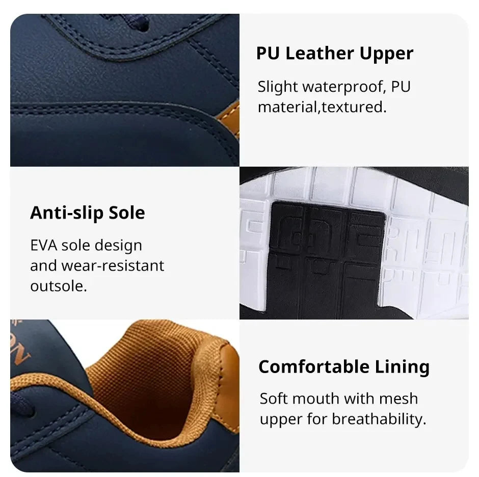Men's Sneakers Sports Casual Shoes Leather Outdoor Men Walking Shoe Four Seasons Soft Bottom