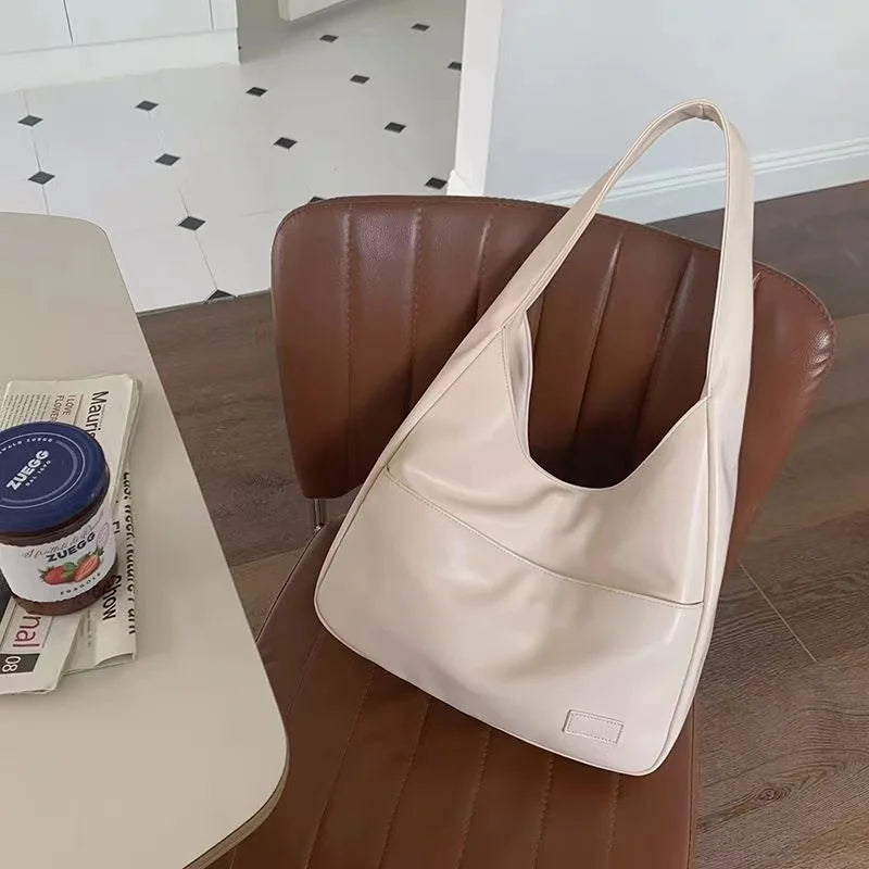 Large Capacity Tote Bag Women's New Trendy Shoulder Bag Simple and Versatile Commuter Bag Fashion Trendy Student Classroom Bag