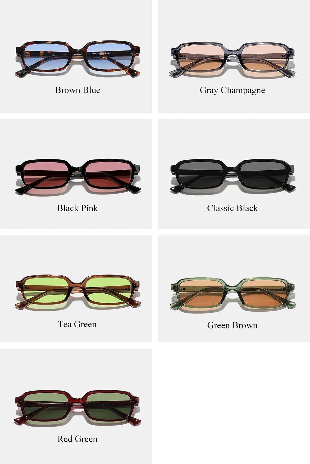 Ruiao Women Small Square Sunglasses Retro Fashion UV400 Sun Glasses for Women Luxury Brand Designer Eyewear Female Shades