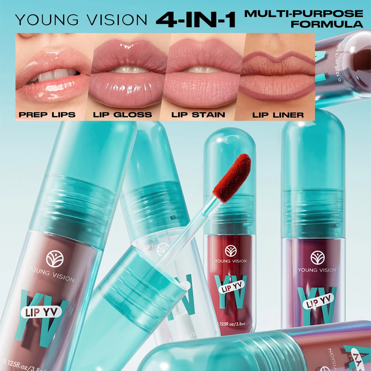 YOUNG VISION 6-Shade Avocado Long-Lasting Moisturizing Lip Stain is lightweight, non-sticky, non-stick cup lip stain
