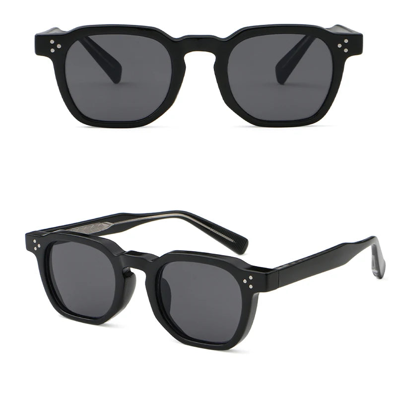 HBK New Square Vintage Sunglasses Men Square Fashion Punk Sun Glasses for Women Outdoor Travel Driving Beach Eyewear UV400