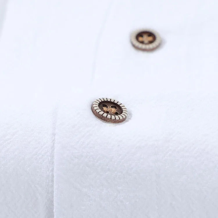 2026 New Men's Long Sleeve Casual Shirt Double Chest Pocket Button Up Shirt Soft Cotton Linen Men's Daily Work Tops