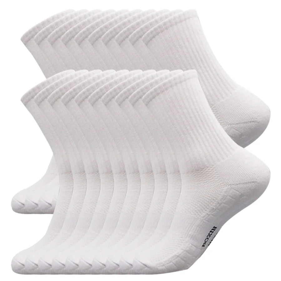 5/10/20 Pairs New Cool Men Black White Warm Socks Set Autumn Winter Male Solid Color Sport Short Socks For Men Dropshipping