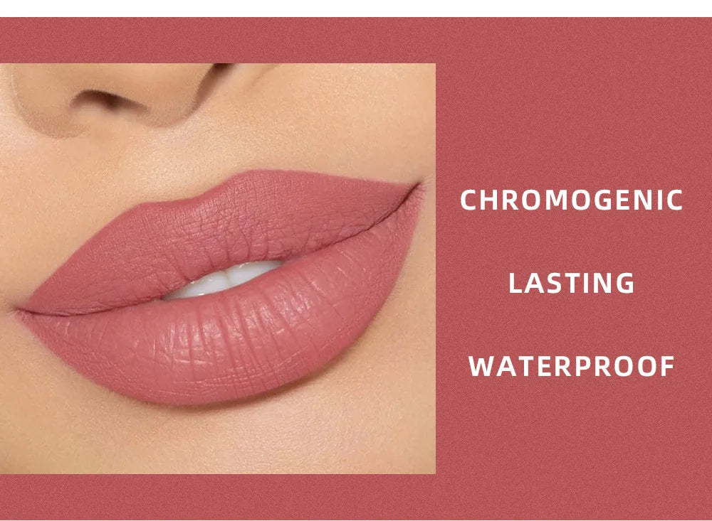 Dragon Ranee 12 Color Matte Lip Gloss Velvet Texture Waterproof Moisturize Lip Gloss Lasting Non-stick Cup Fashion Cosmetics 5ml