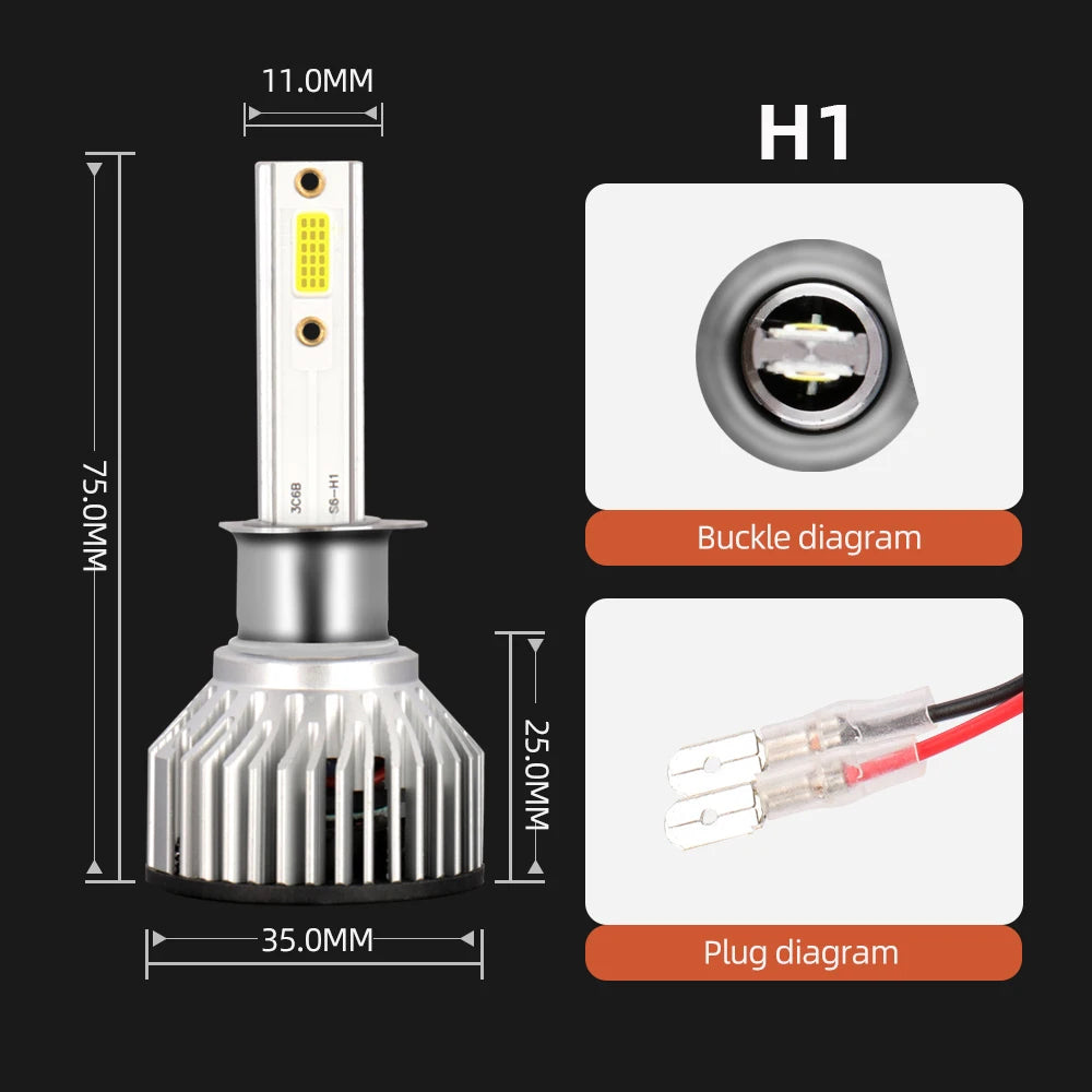 30000LM H4 H7 H11 9005 HB3 9006 HB4 9004 9007 LED Headlight Bulbs 300W High Power Auto Headlamp Bulbs 6000K 12V Car Fog Lamps