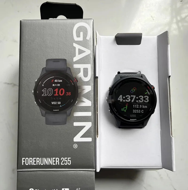 Garmin Forerunner 255 Garmin watch Garmin Sports Smartwatch 46mm 1.3'' Color Screen 14 Days Battery Life 4GB RAM NFC Bluetooth Wifi 5ATM Waterproof