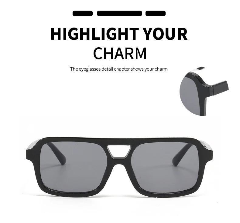 3pcs/6pcs New Parallel Bars Versatile Sun Glasses Retro Fashion Outdoor Sunglasses Riding UV Protection Eyeglasses Female