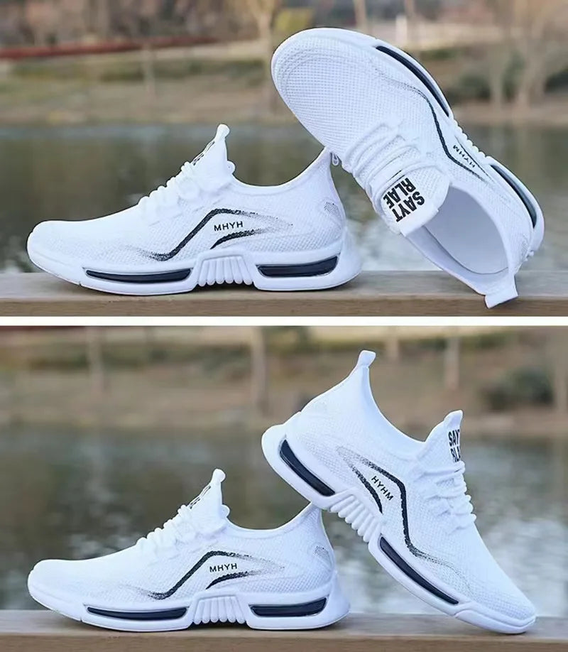 Leisure running shoes new summer Men's trendy breathable sneakers soft sole mesh shoes resistant versatile men sports shoes