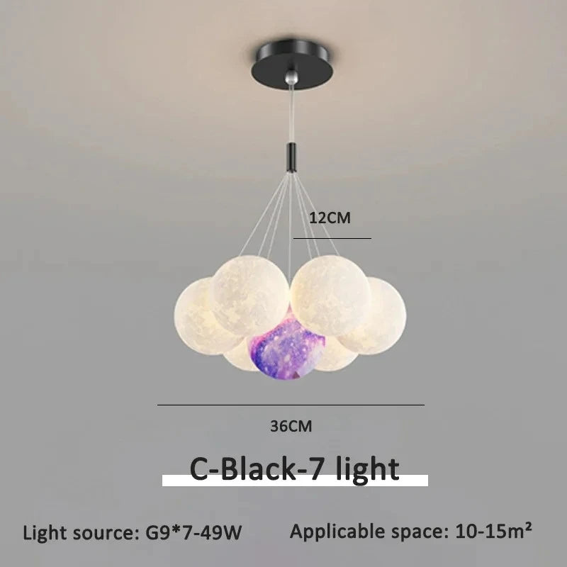Modern Minimalist LED Ceiling Pendant Lamps Design Cream Ball Chandelier Light Home Decor for Living Dinning Room Bedroom Indoor