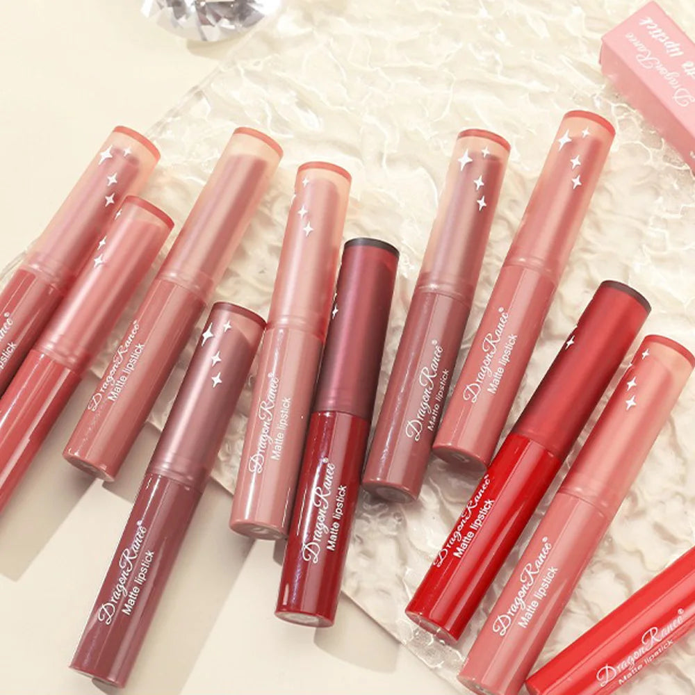 Nude Pink Matte Lipstick 12 Color Waterproof Long Lasting Lip Sticks Not Fading Sexy Red Velvet Solid Lip Gloss Women Lip Makeup