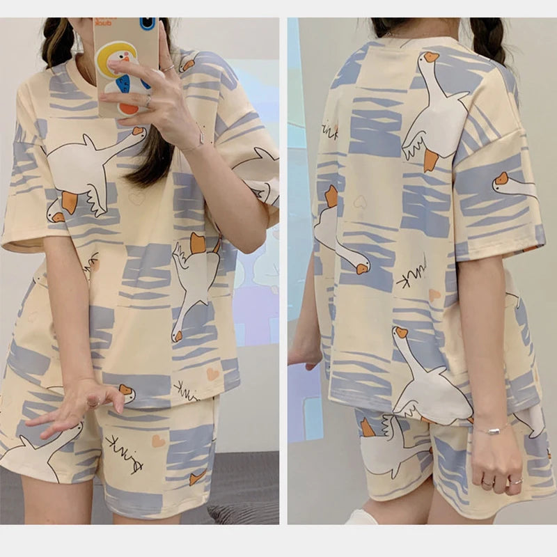Sleepwear Set Women Short Pajamas for Women Women's Summer Pajamas Pajama Sets Pijama Woman Home Wear Panties Sleep Lounge