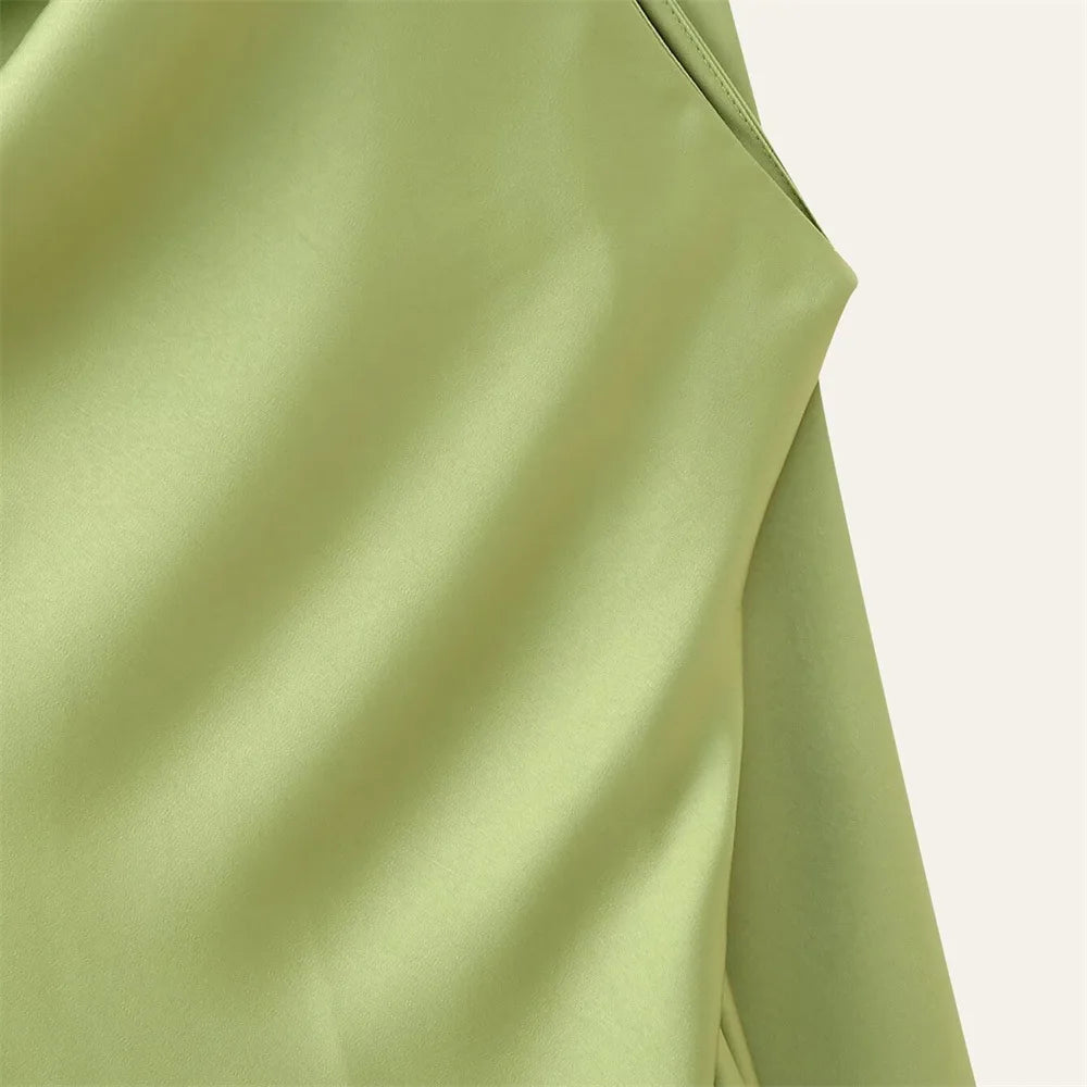 VEITCHE Elegant Women's Soft Silk Satin Long Dress Halter Backless Sleeveless Maxi Dresses Summer Lady Long Ribbon Party Gowns