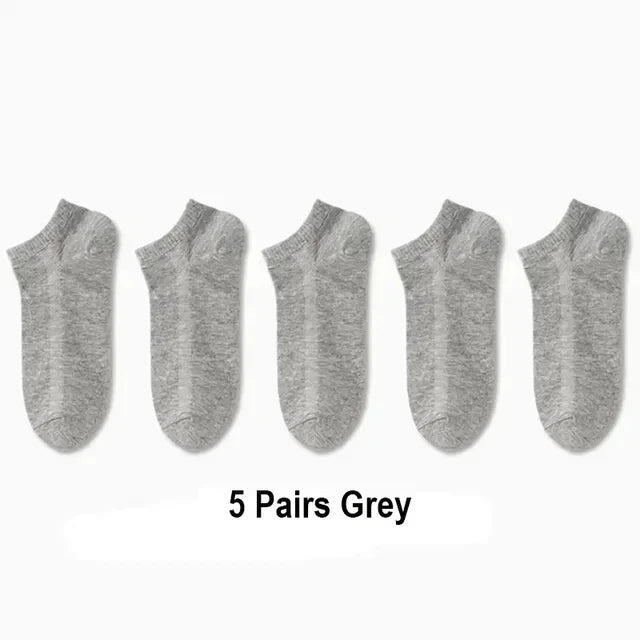 10pairs / Low Black And White Gray Cotton Socks Men's Socks Breathable Sports Socks Men's Short Socks Women's Socks EU37-44
