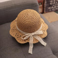 Fashion Lace Baby Hat Summer Straw Bow Baby Girl Cap Beach Children Panama Hat Princess Baby Hats and Caps for Kids 1PC