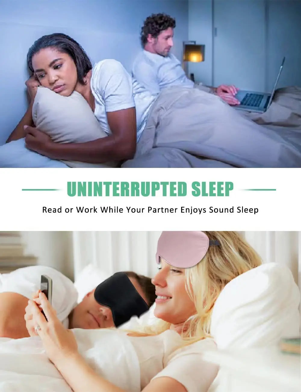 Silk Sleep Mask 100% Real Natural Pure Silk Eye Masks with Adjustable Strap for Sleeping Blocks Light Reduces Puffy Eyes Gifts