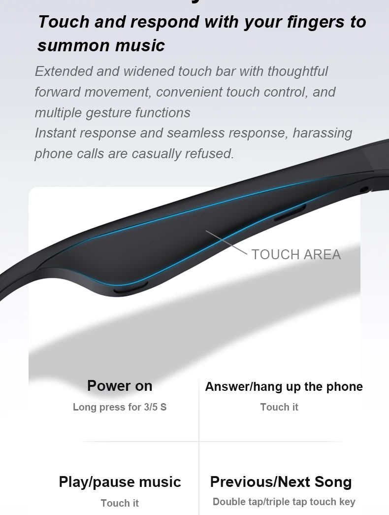 Lenovo Bluetooth Smart Glasses with Audio Mic AI Calling Real-time Translation Voice Assistant Smart Sunglasses for Men Women