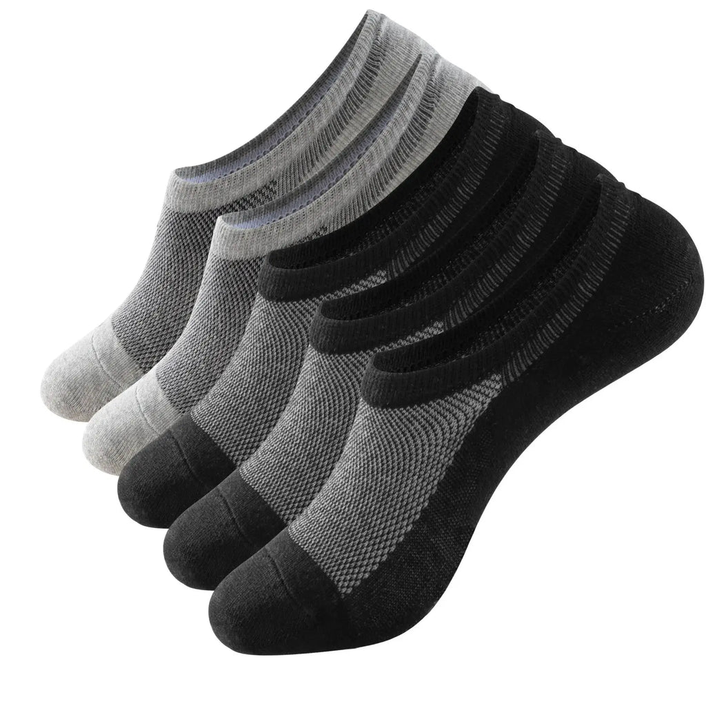 RMSWEETYIL 5 Pairs No Show Low Cut Short Invisible Liner No Slip Socks for Men and Women Cotton Thin Flat No See Boat Shoe Socks