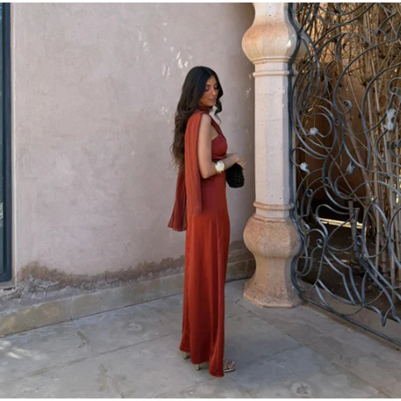 Solid Color Strapless Ribbon Women Summer Dress Sexy Sleeveless Backless High Waist Slim Maxi Vestidos 2026 Lady Vacation Outfit
