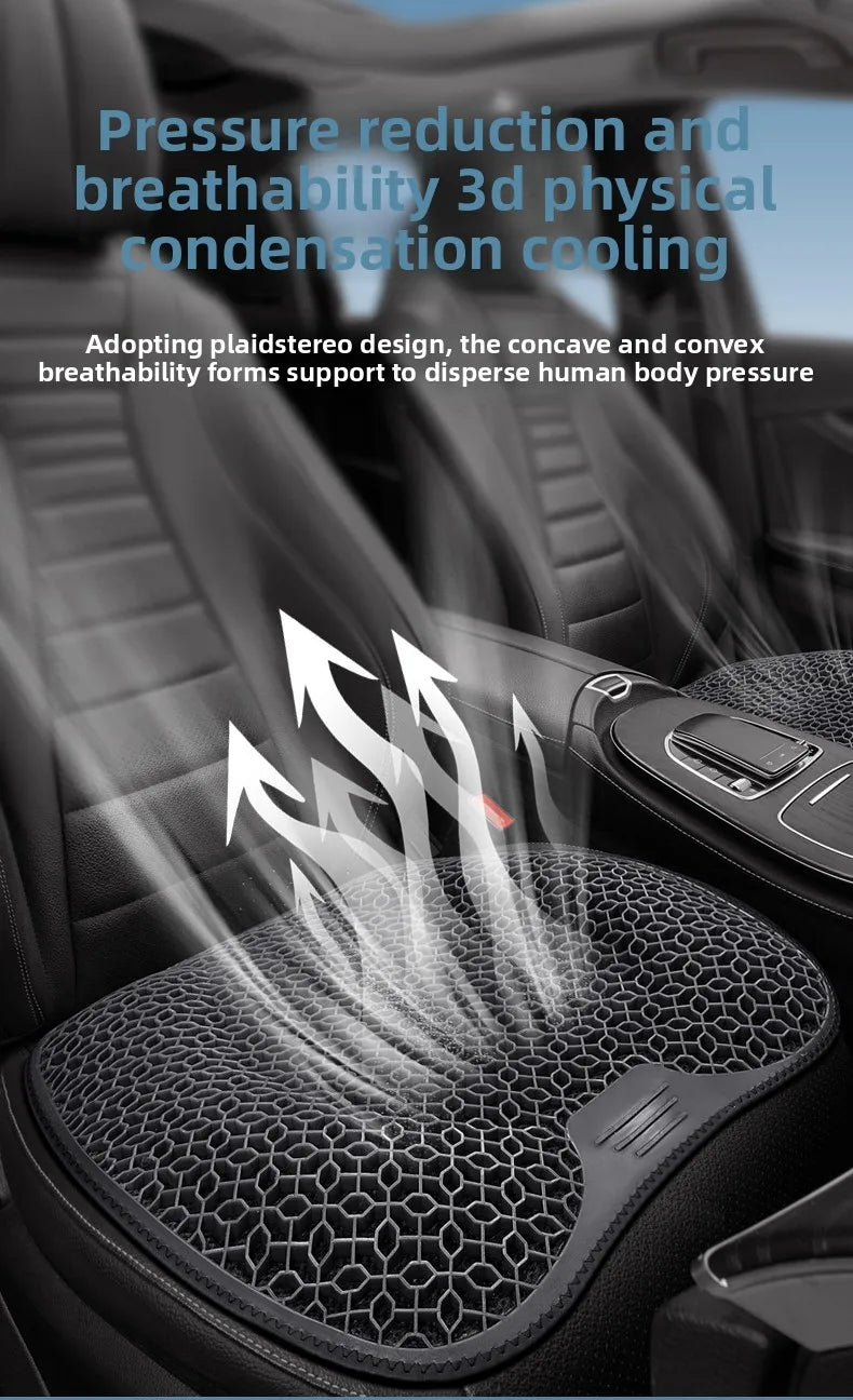 Honeycomb Design Gel Cushion Breathable, Soft and Easy to Clean Provides Comfortable Support Elastic Gel Car Seat Cushion