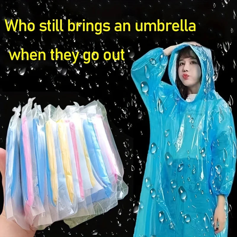 5/10pcs Portable Emergency Raincoats for Hiking, Travel, Camping, and Cycling, Outdoor Emergency Gear, Compact Durable Rainwea