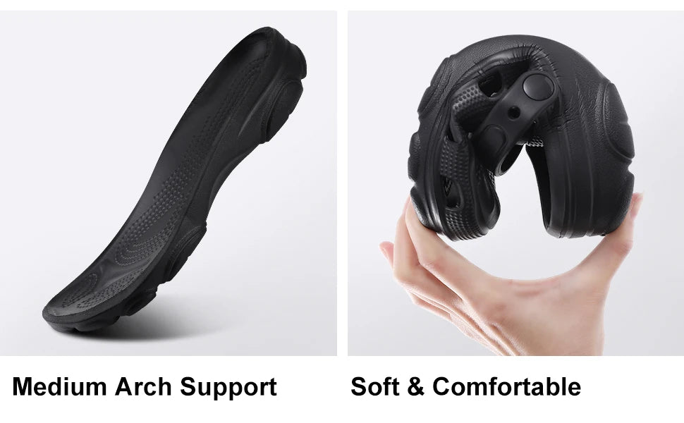 Smile Pop Casual Men Clogs Slippers Band Summer Slippers Outdoor Non-slip Beach Cozy Men Shoes Soft EVA Home Breathable Slippers
