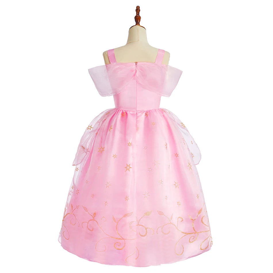 Little Girls Children Sleeveless Pink Dresses Children Summer Clothing Kids Princess Carnival Christmas Luxury Cosplay Dresses