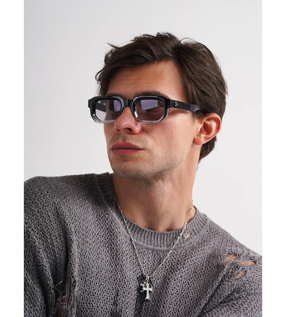 Ruiao Men Vintage Rectangle Frame Sunglasses Fashion Retro Sun Glasses Luxury Brand Design UV400 Shades Eyewear Women Sun Glasse