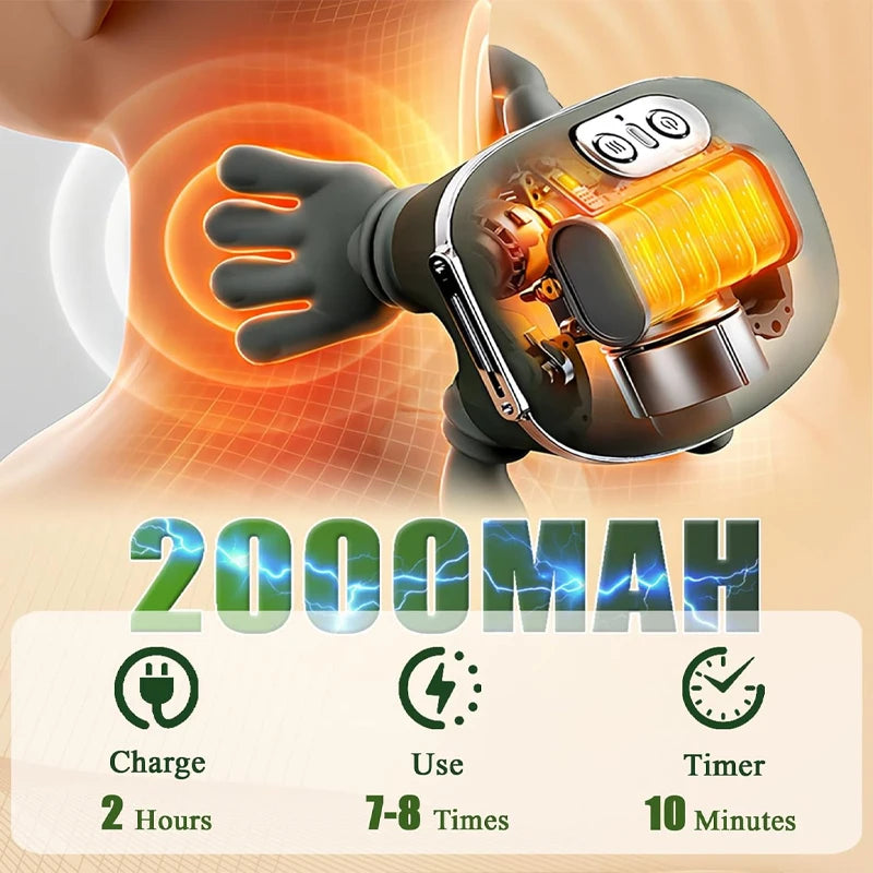 Neck Shoulder Massager, Shiatsu Massage Pillow Heat, Wireless Portable Rechargeable for Knots, Home Office Travel Gift Mom Dad